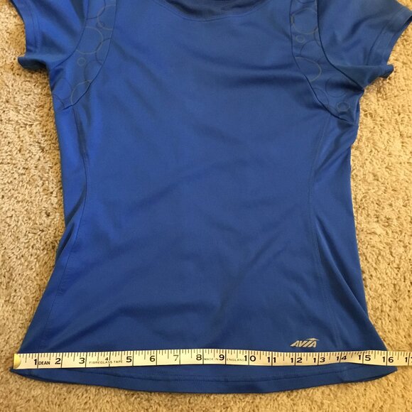 Avia Sleek Blue Bubble Print + Mesh Workout Tee - Picture 14 of 16